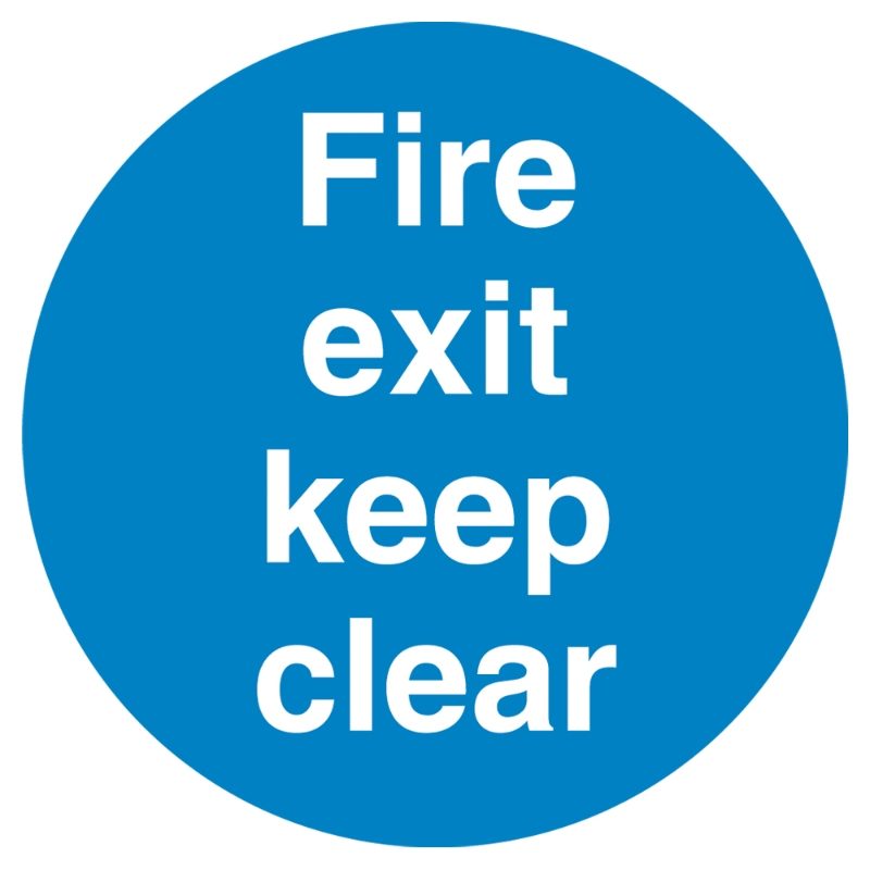 Fire Exit Keep Clear Sign - 100 x 100 x 1mm