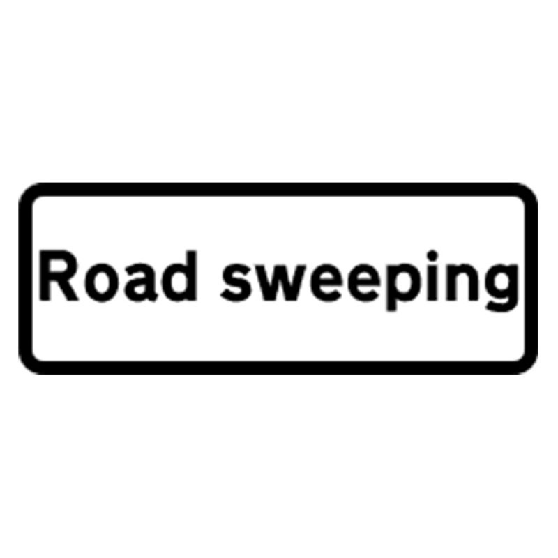 Classic Road Sweeping Roll Up Road Sign Supplement Plate - 750mm