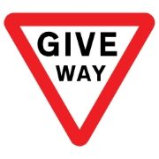Give Way Triangular Metal Road Sign Plate - 600mm