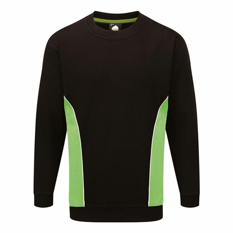 Orn Two Tone Sweatshirt - 320gsm - Black/Lime