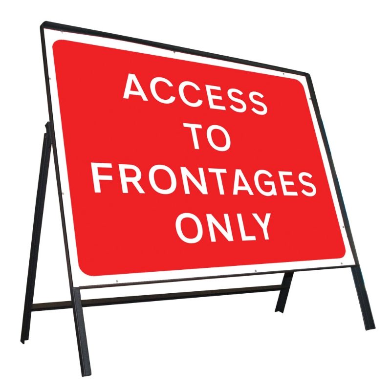 Access To Frontages Only Riveted Metal Road Sign - 1050 x 750mm
