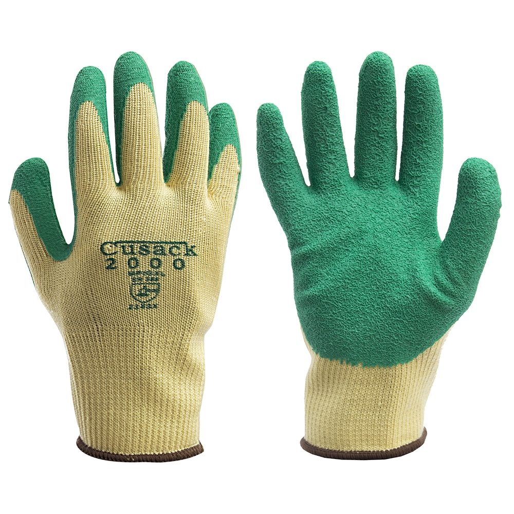 Cusack Latex Grip Green Safety Gloves - Cut Level 1