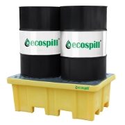 Ecospill PE 2 Drum Spill Pallet - 4 Way Entry - 122 x 82 x 45cm