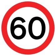 60 mph Circular Metal Road Sign Plate - 600mm