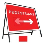 Pedestrians Left / Right Reversible Riveted Metal Road Sign - 600 x 450mm