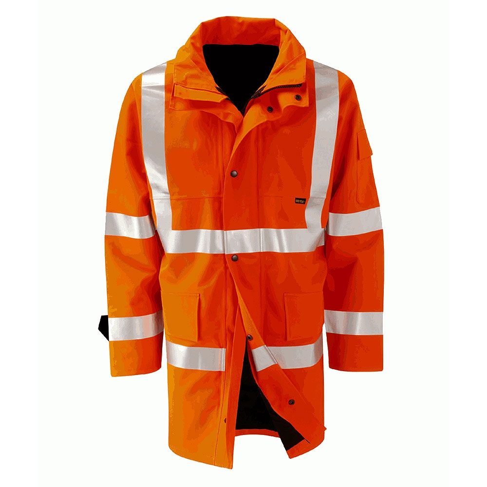 Amazon Gore-Tex Rail Waterproof Breathable Hi Vis Orange Jacket