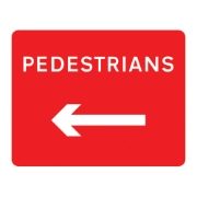 Pedestrians Left Metal Road Sign Plate - 600 x 450mm