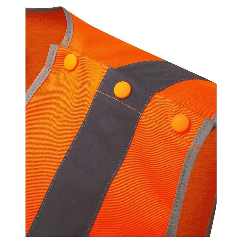 Pulsarail Rail Hi Vis Tear Apart Zip Orange Waistcoat