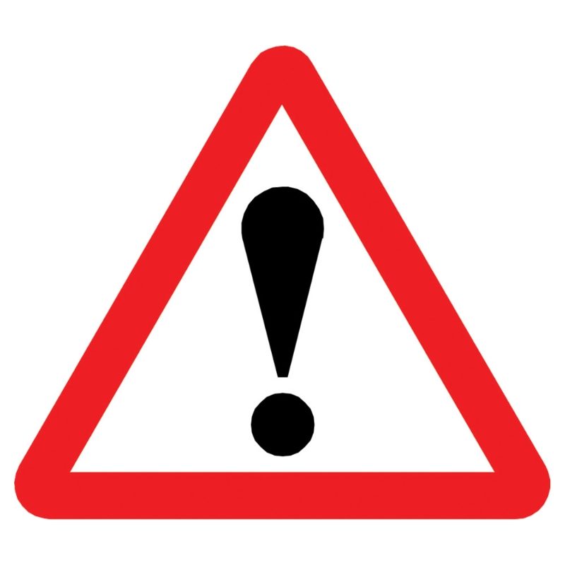 Danger Triangular Metal Road Sign Plate - 1200mm