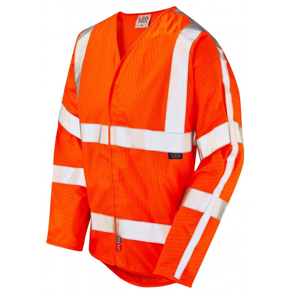 Leo Meshaw Rail FR AS Hi-Vis Orange Sleeved Waistcoat