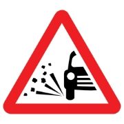 Loose Chippings Triangular Metal Road Sign Plate - 750mm