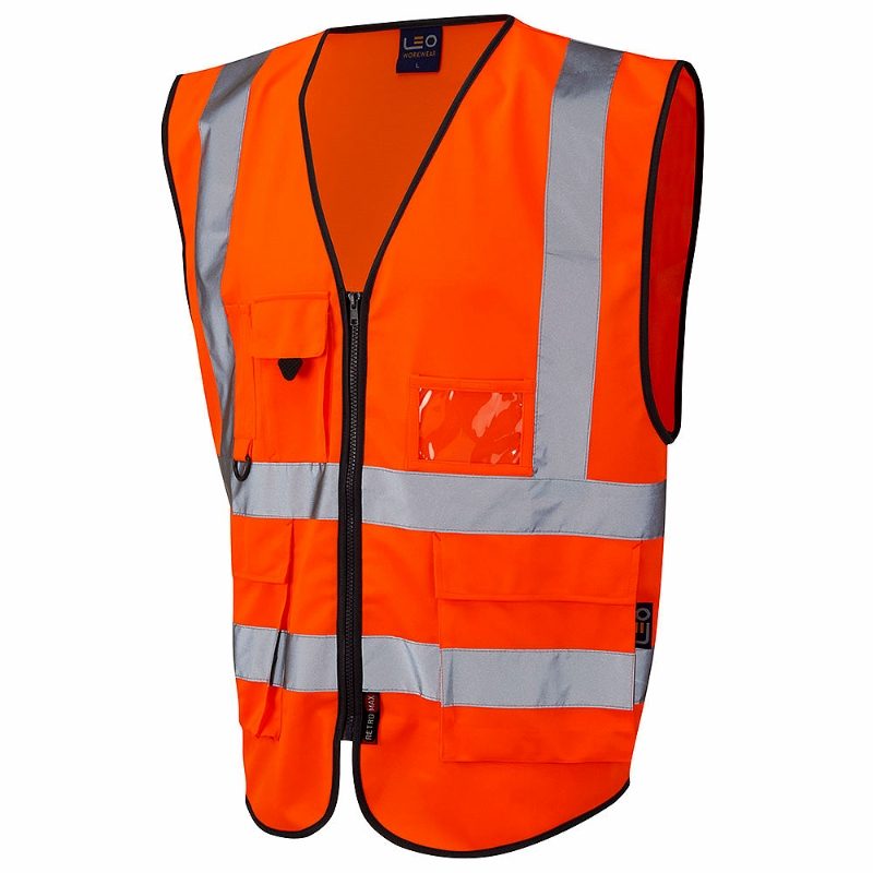 Leo Lynton Hi Vis Class 2 Superior Waistcoat - Orange (Non-Rail)