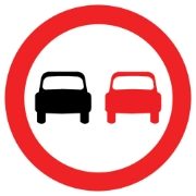 No Overtaking Circular Metal Road Sign Plate - 900mm