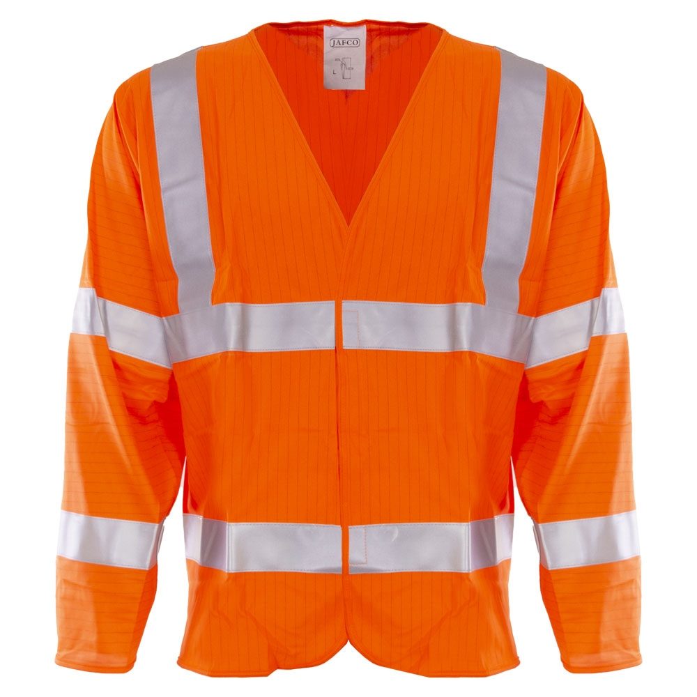 Jafco Rail FR AS Hi-Vis Long Sleeve Orange Waistcoat