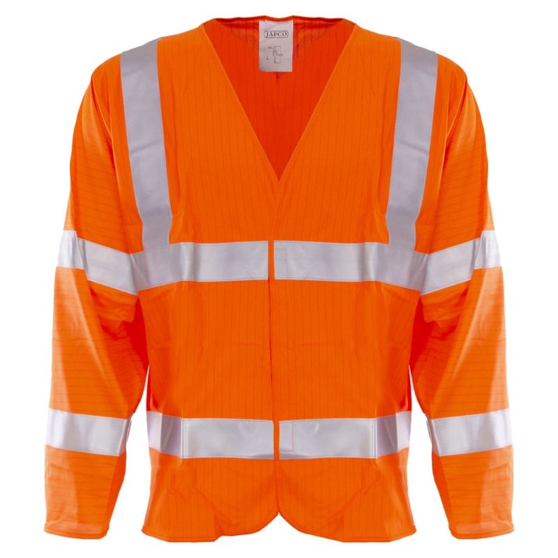 Jafco Rail FR AS Hi-Vis Long Sleeve Orange Waistcoat