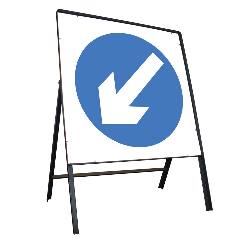Keep Left Riveted Square Metal Road Sign - 750mm