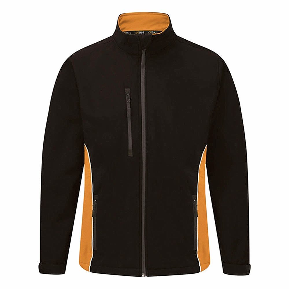 Orn Two Tone Softshell Jacket - Black / Orange