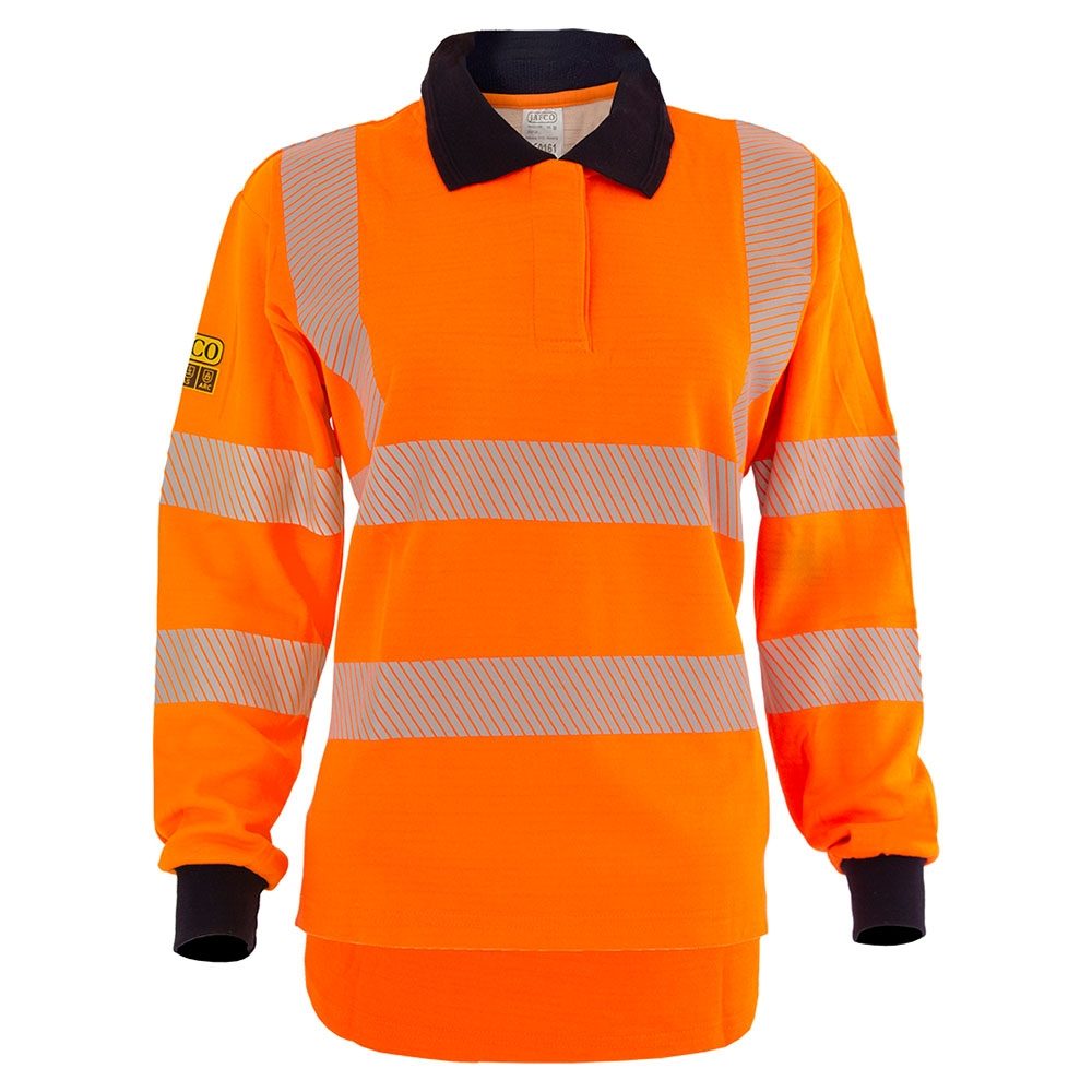 Jafco FlameAwear Women's Rail FR AS Arc 4kA Hi-Vis Orange Polo Shirt