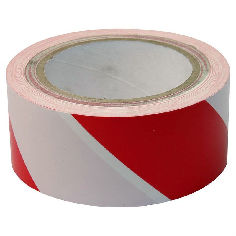 Self-Adhesive Hazard Tape - Red / White - 50mm x 33m
