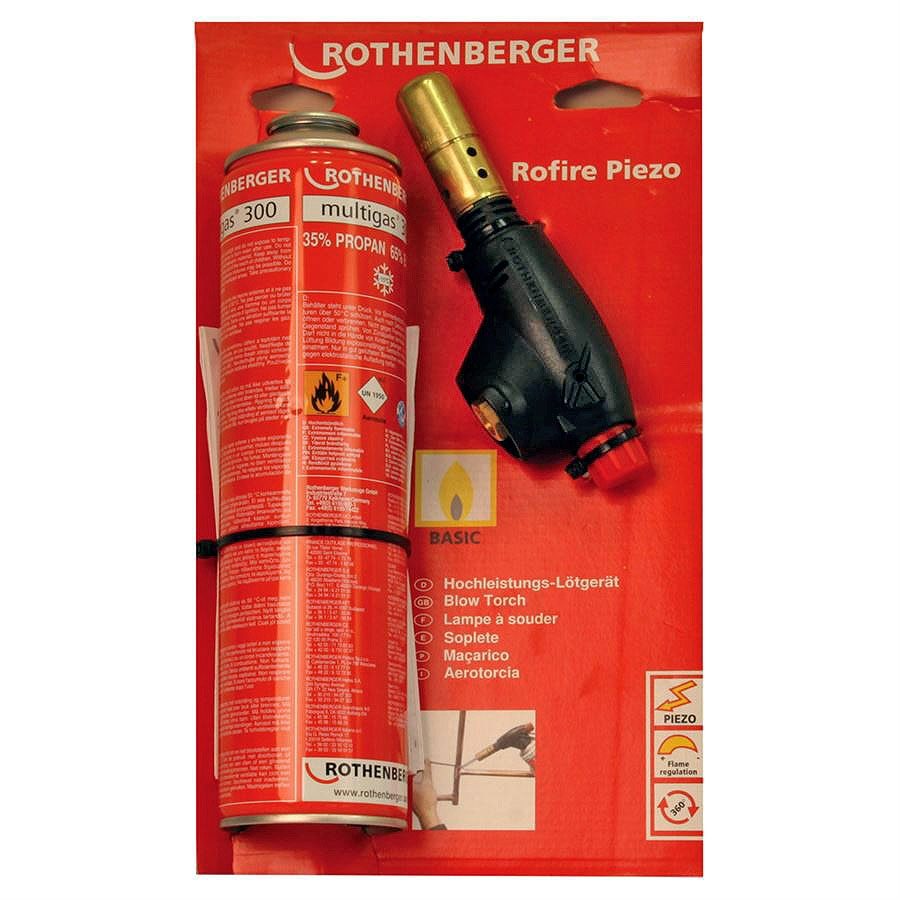 Rothenberger Rofire Piezo Gas Torch Set - Auto Ignition