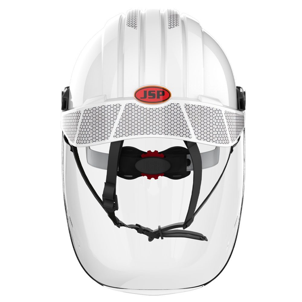 JSP EVO5 Olympus Linesman Safety Helmet with EVOGuard C5-MAX Visor - White