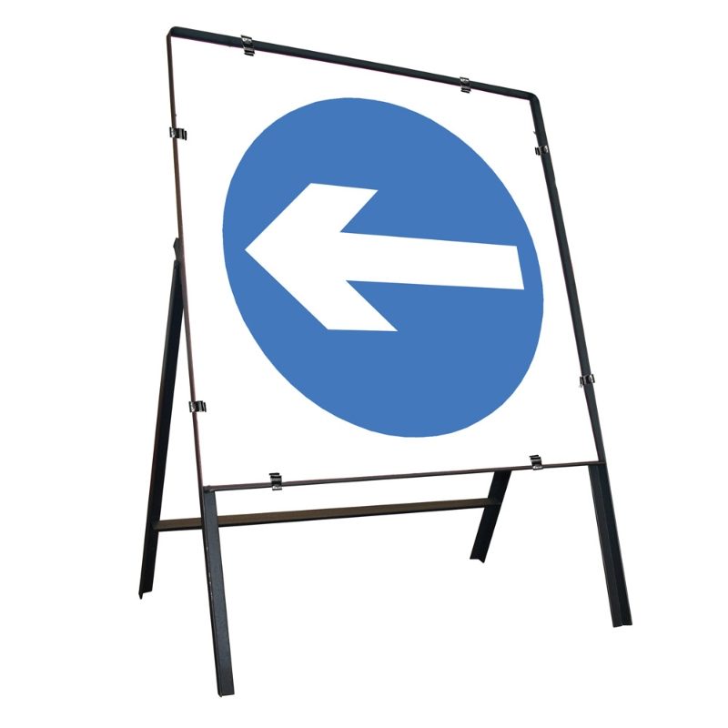 Turn Left Clipped Square Metal Road Sign - 750mm