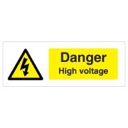 Danger High Voltage Sign - 600 x 200 x 1mm