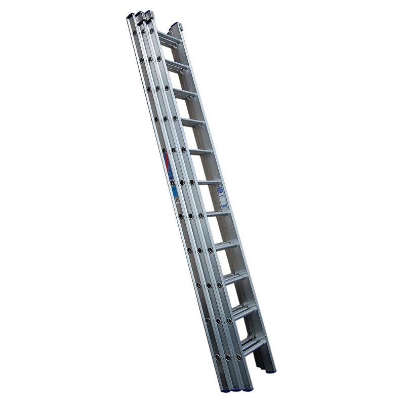 Heavy Duty D Rung Triple Section Extension Aluminium Ladder - 8.20m - 13 Rung