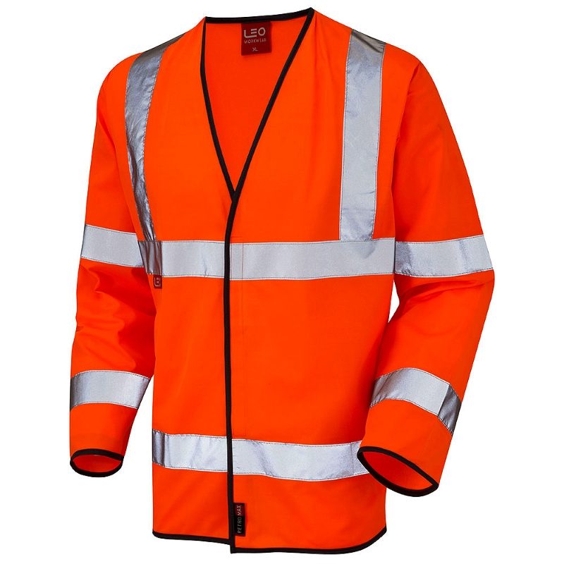 Leo Mullacott Rail FR Hi-Vis Orange Long Sleeve Waistcoat