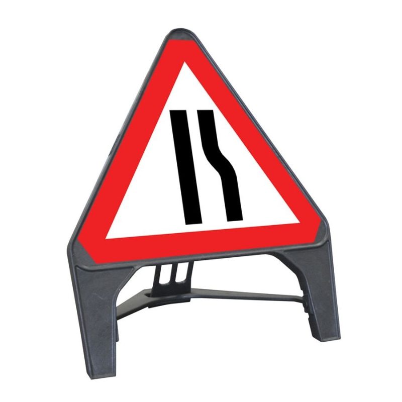 CuStack Road Narrows Offside Triangular Sign - 600mm