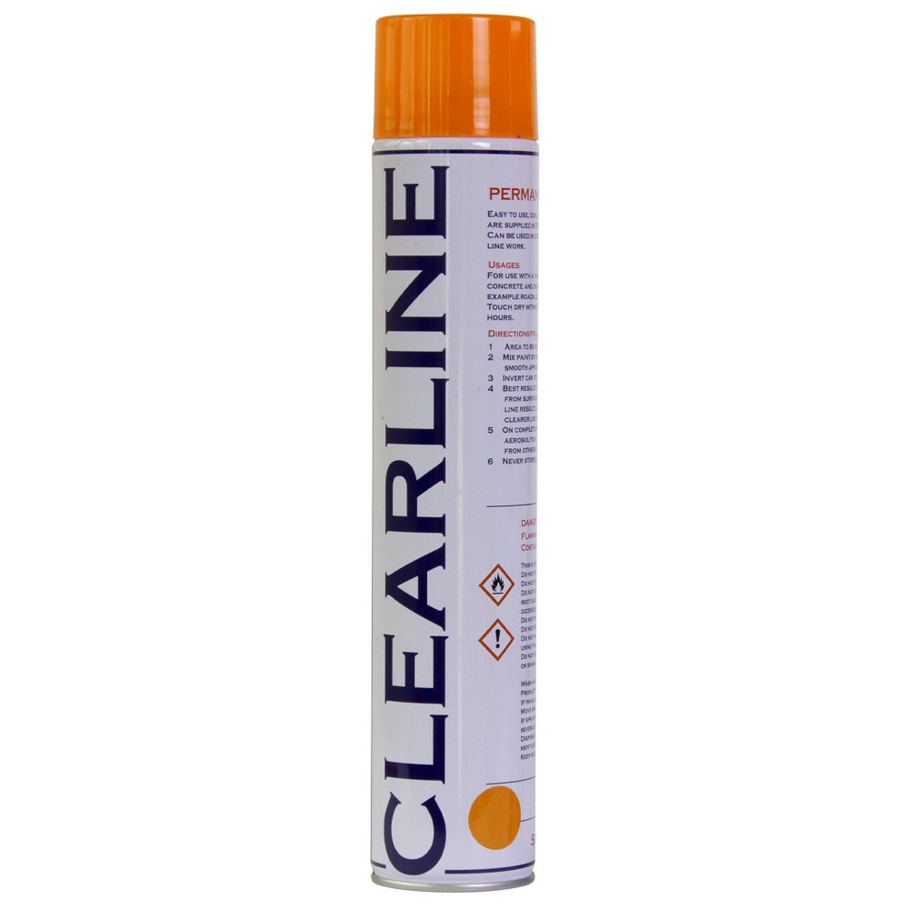 Permanent Road Marking Spray Paint - 750ml - Orange