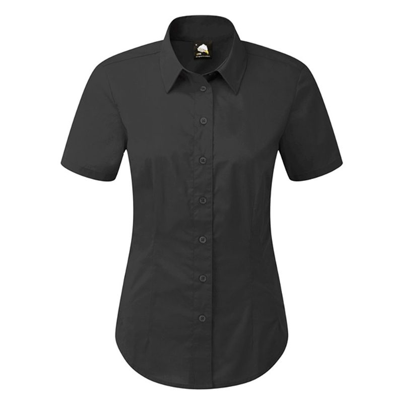Orn Essential Ladies' Short Sleeve Blouse - 105gsm - Dark Grey