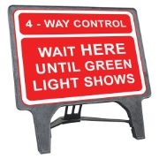 CuStack 4 Way Control, Wait Here Until Green Light Shows Sign - 1050 x 750mm