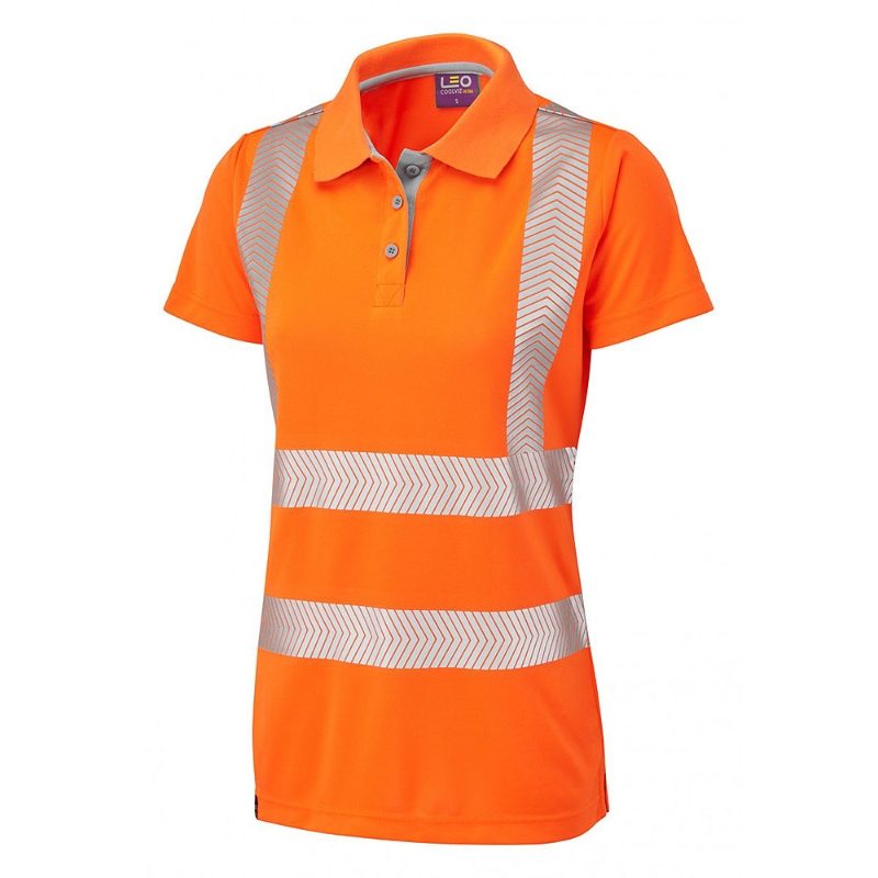 Leo Pippacott Women's Rail Hi-Vis Coolviz Plus Orange Polo Shirt