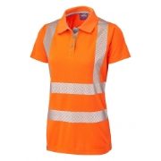 Leo Pippacott Women's Rail Hi Vis Short Sleeve Orange Polo Shirt