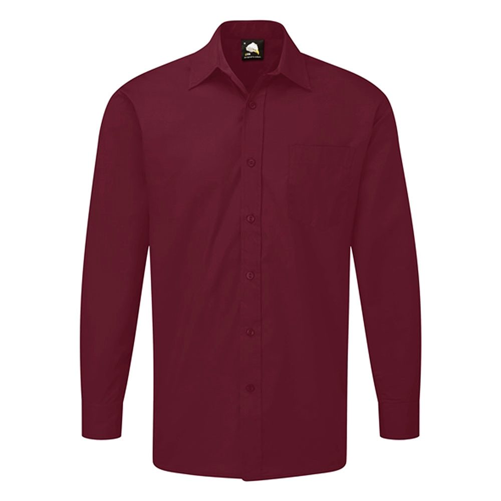 Orn Essential Men's Long Sleeved Shirt - 105gsm - Maroon