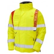 Leo Portmore Waterproof Hi-Vis Highway Red Braced Yellow Bomber Jacket