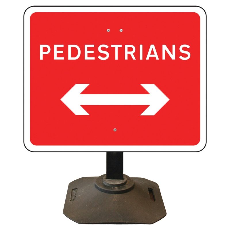 Louis Pedestrians Left / Right Reversible Sign - 600 x 450mm