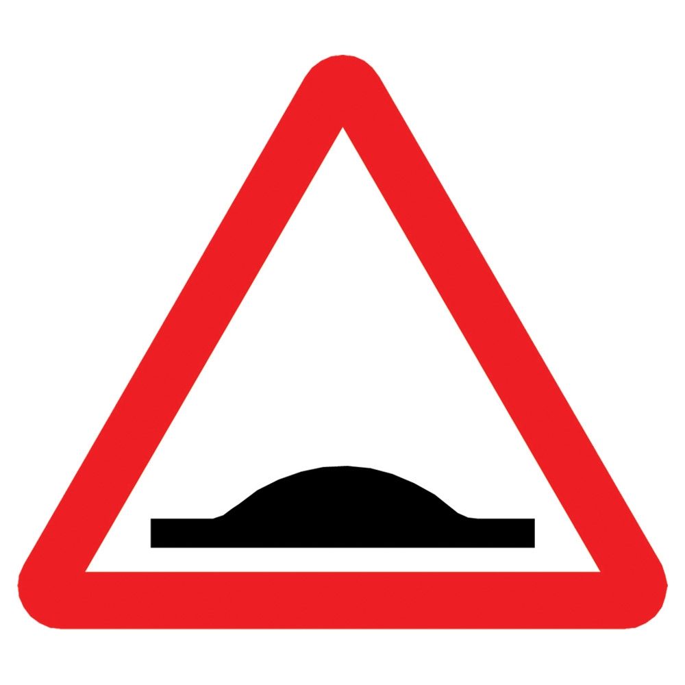 Humps Triangular Metal Road Sign Plate - 900mm