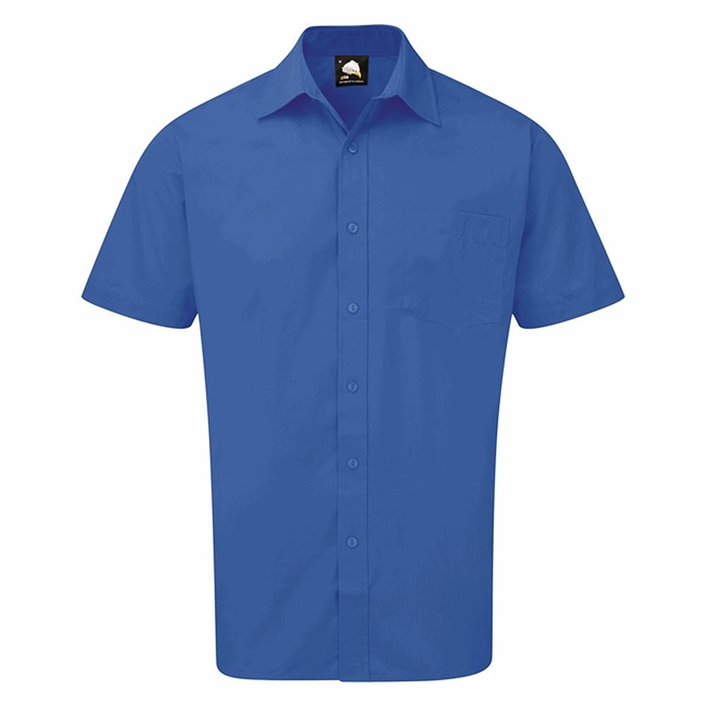 Orn Essential Men's Short Sleeved Shirt - 105gsm - Mid Blue