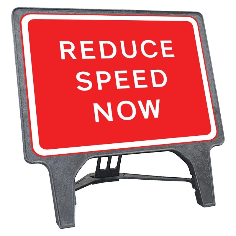 CuStack Reduce Speed Now Sign - 1050 x 750mm