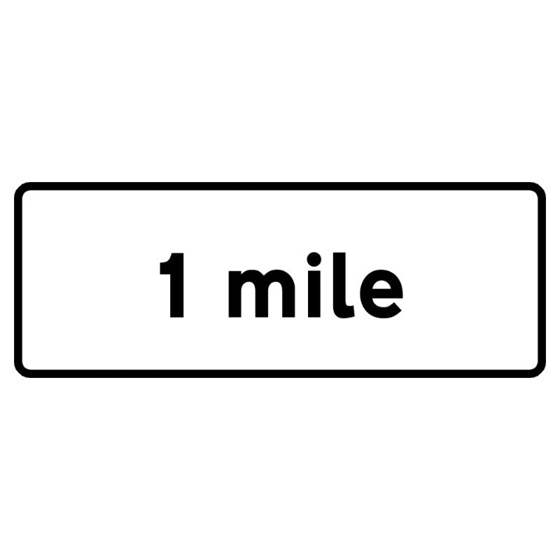 1 Mile Metal Road Sign Supplement Plate - 1200mm