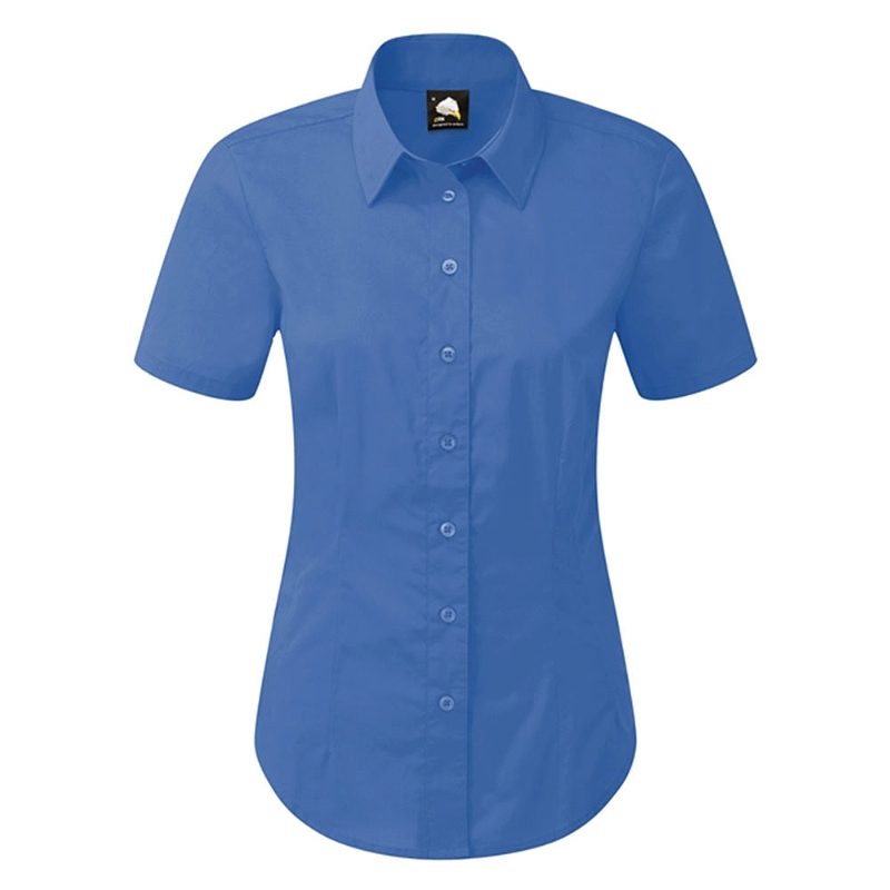 Orn Essential Ladies' Short Sleeve Blouse - 105gsm - Mid Blue