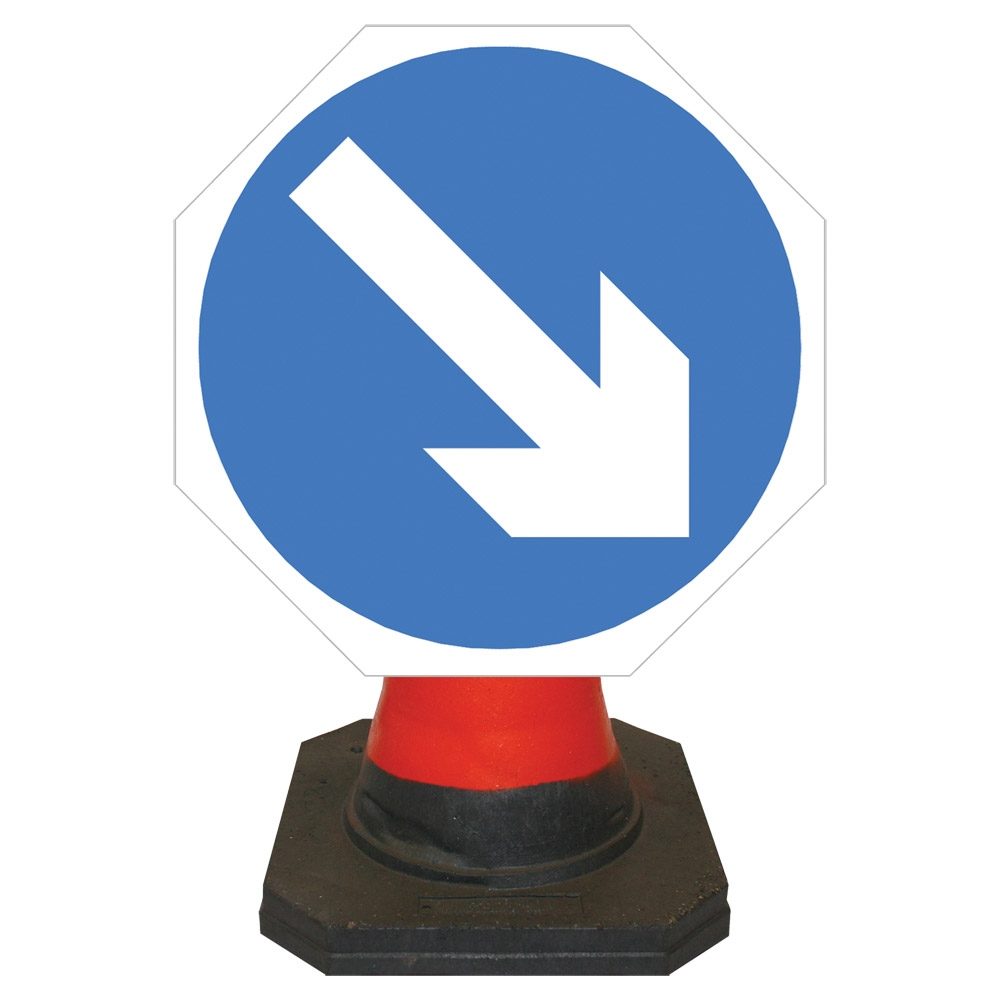 Hangman Keep Right Cone Sign - 750mm
