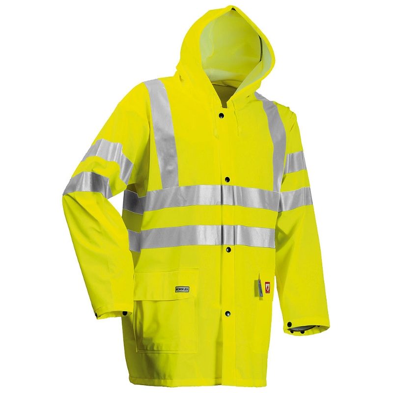 Lyngsoe Rainwear Flame Retardant Anti Static Waterproof Hi Vis Jacket - Saturn Yellow