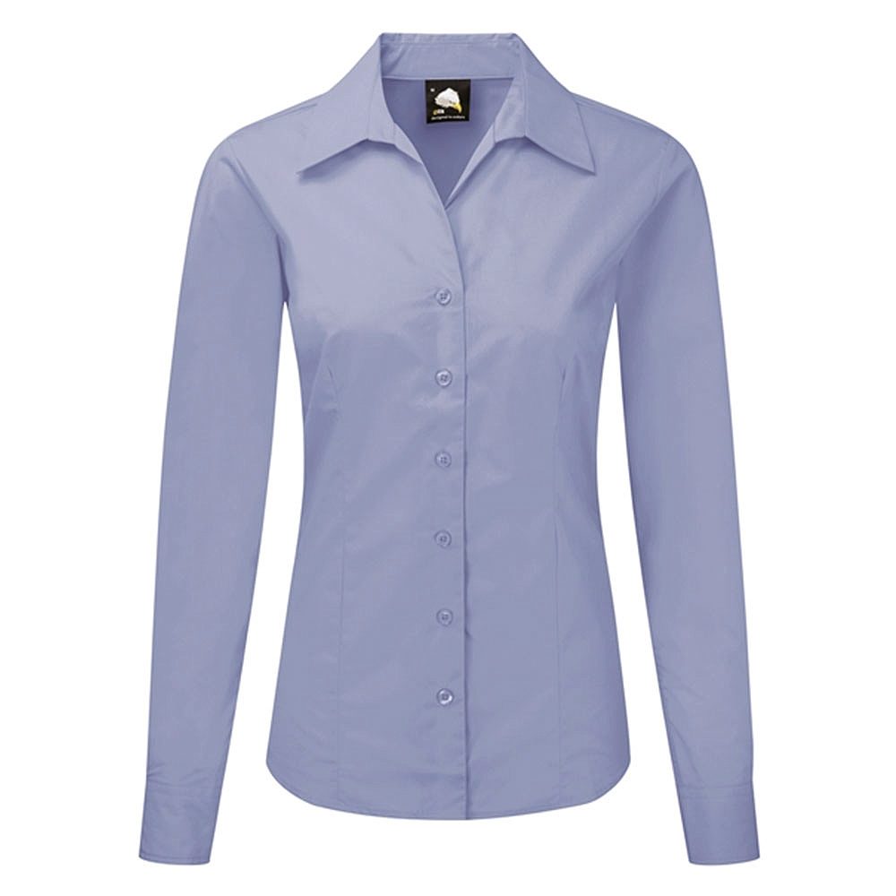 Orn Oxford Premium Ladies' Long Sleeve Blouse - 145gsm - Sky Blue