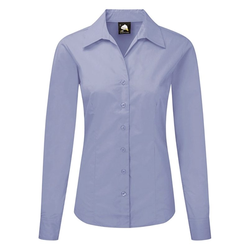 Orn Oxford Premium Ladies' Long Sleeve Blouse - 145gsm - Sky Blue