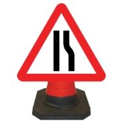 Hangman Road Narrows Offside Cone Sign - 750mm