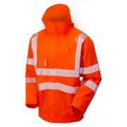 Leo Dartmoor EcoViz 10K Rail Waterproof Breathable Hi-Vis Orange Bomber Jacket