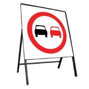 No Overtaking Riveted Square Metal Road Sign - 750mm